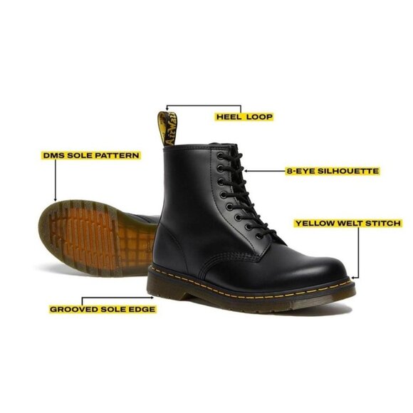 Dr. Martens Air Wair 1460 Size 7 EU 38 Black Lace Up NWOB - Picture 14 of 14